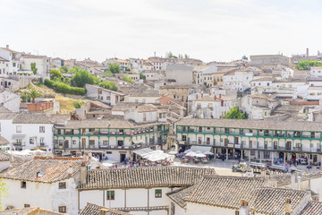 Obraz premium Chinchon. Madrid, April 14, 2017. Spain. Medieval market, Plaza de Chinchon where the market developed