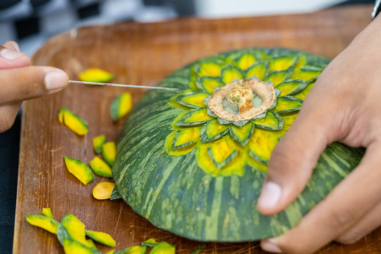 Thai fruit carving is a traditional. Thai art that requires neatness, precision, meditation, and personal ability. Fruit carving persisted in Thailand as a respected art for centuries.