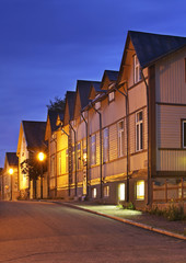 Old street in Kokkola. Finland