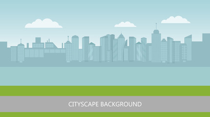 Vector cityscape background.