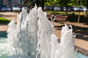 Water splashes in fountain