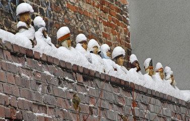 Figures of men in Torun.  Poland © Andrey Shevchenko