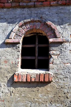 Old wooden window shutters of an old house, vintage background.