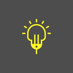 Bulb flat vector icon. Idea flat vector icon