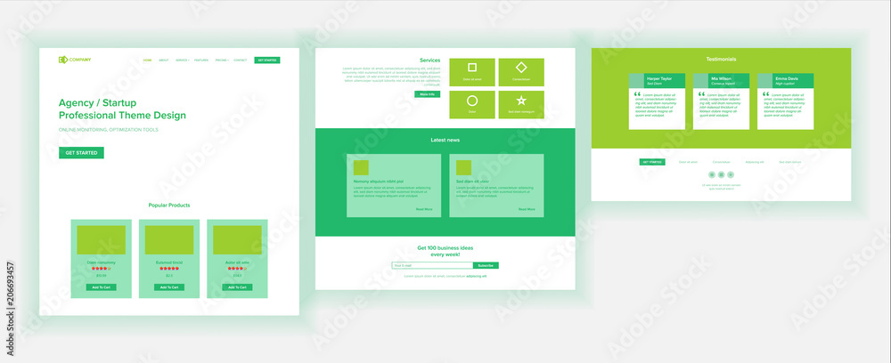 Wall mural web page design vector. website business concept. shopping online web design and development. future