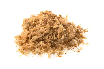 Dried shredded pork isolated on a white background © kaiskynet