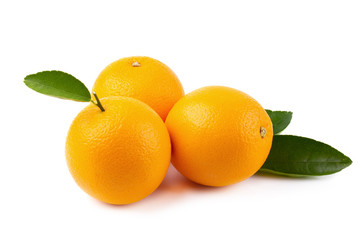 Fototapeta na wymiar Fresh orange isolated on a white background