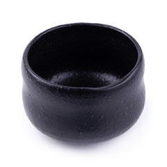 Ceramic black cup isolated on a white background