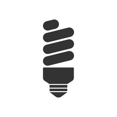 Black isolated icon of electric lamp on white background. Silhouette of electric eco bulb.