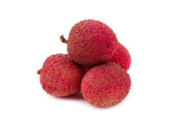 Fresh lychees isolated on a white background