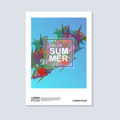 Abstract hello summer cover design with facets or geometric shape