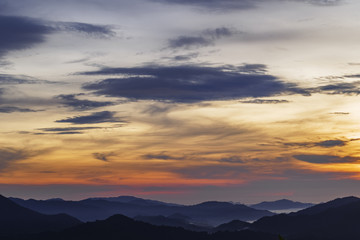 mornig time view at  Potamangkray (879 meter msl) Chumphon province, Thailand