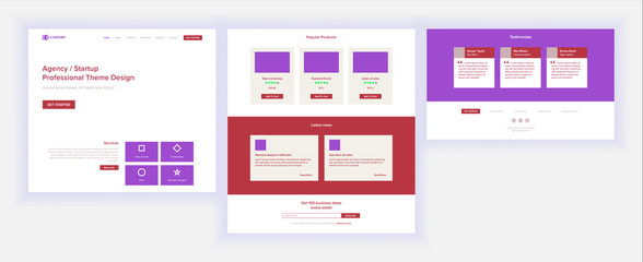 Main Web Page Design Vector. Website Business Screen. Landing Template. Innovation Idea. Engineer Device. Mining Money. Progress Report. Illustration