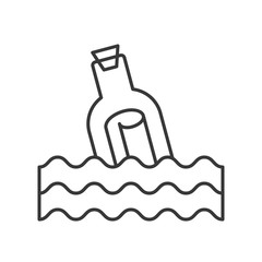 Message in a bottle outline icon on white background