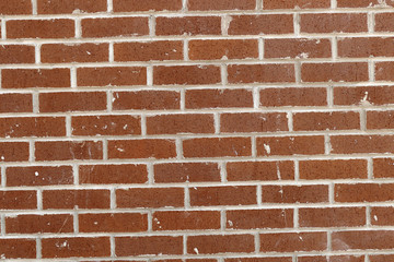 wall built with red bricks