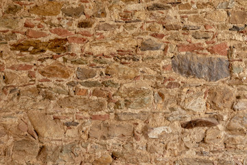 Surface of an an brick wall in a castle