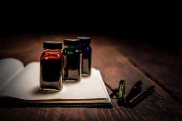 Fountain pen ink and paper