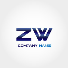 Initial Letter ZW Logo Template Design Vector