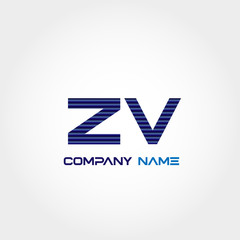 Initial Letter ZV Logo Template Design Vector