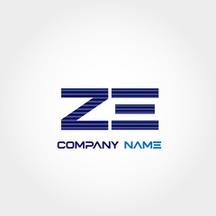 Initial Letter ZE Logo Template Design Vector