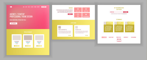 Web Page Design Vector. Website Business Screen. Internet Traffic. Landing Template. Corporate Dividend. Money Planning. Mining Money. Illustration