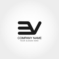 Initial Letter EV Logo Template Vector Design