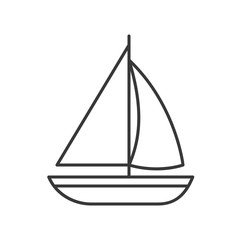 sail ship outline icon on white background