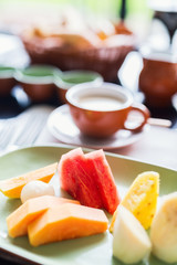 Delicious fruits for breakfast