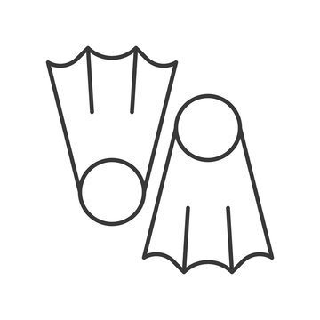 Diving fins outline icon on white background