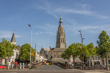 bridge and street entrance to the city of breda holland netherlands - 206698424