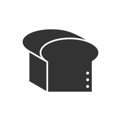 Black isolated silhouette of toast bread on white background. Icon of bread for sandwich.
