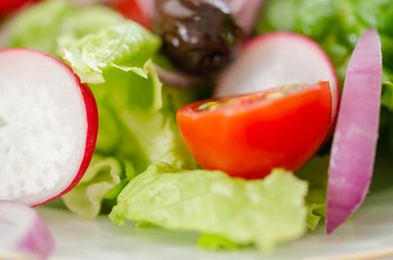 Healthy eating, fresh salad close-up