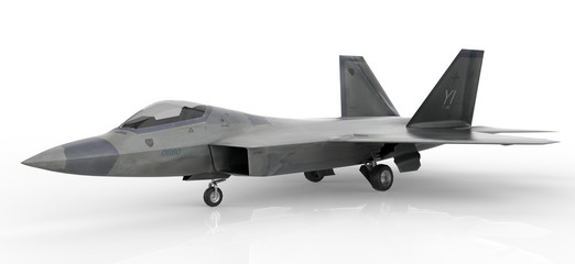 Fighter aircraft isolated on white background