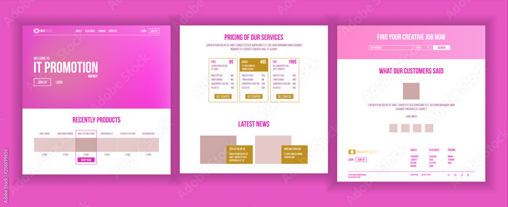 Wall mural main web page design vector. website business graphic. landing template. future energy project. incr