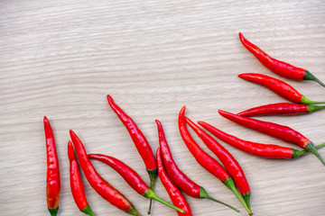 Red chili paste on wooden background and to put the text.