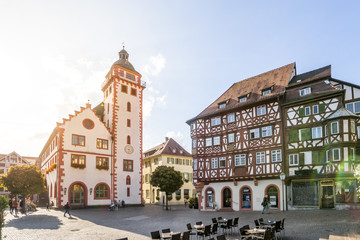 Mosbach, Rathaus, Marktplatz  - obrazy, fototapety, plakaty