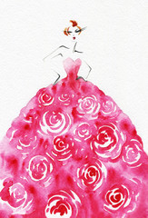 schöne Frau. Modeillustration. Aquarellmalerei © Anna Ismagilova