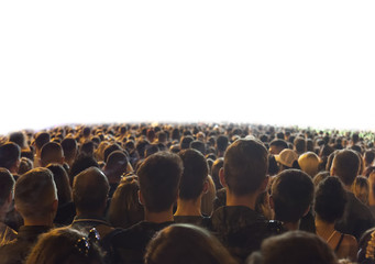 crowd of people at a concert isolated on white background