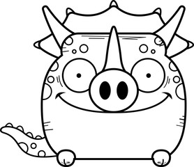 Cartoon Triceratops Peeking