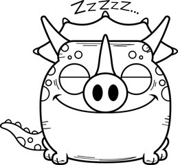 Cartoon Triceratops Napping
