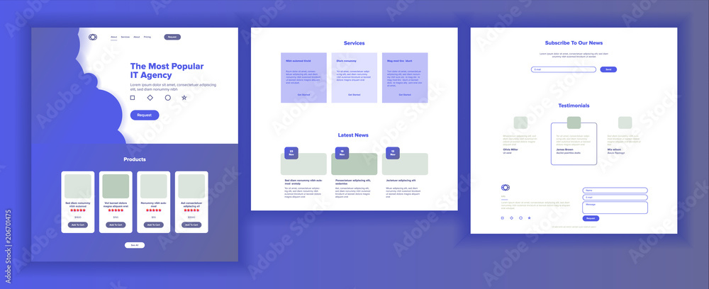 Wall mural website page vector. business website. web page. landing design site scheme template. creativity goa