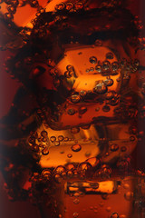 Ice cubes in cola. Background