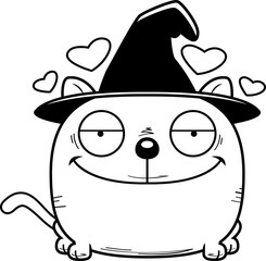 Cartoon Witch Cat Love
