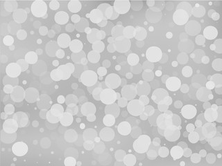 Gray-white gradient background with bokeh effect. Abstract blurred pattern. Overlapping transparent bubbles Vector illustration