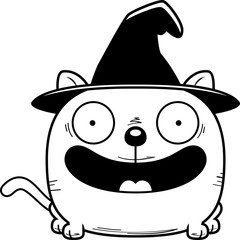 Cartoon Witch Cat Smiling