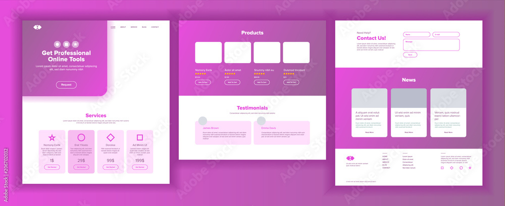 Wall mural main web page design vector. website business graphic. landing template. future energy project. incr