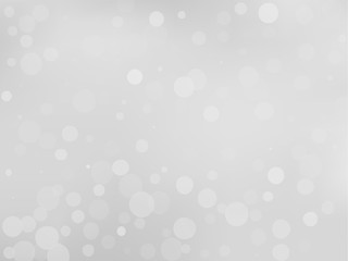 Gray-white gradient background with bokeh effect. Abstract blurred pattern. Overlapping transparent bubbles Vector illustration
