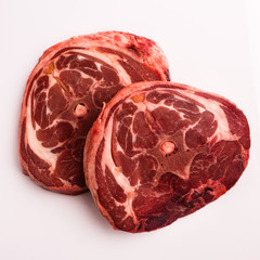 fresh lamb meat on a white background