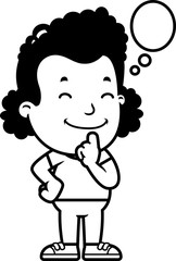 Cartoon Girl Thinking