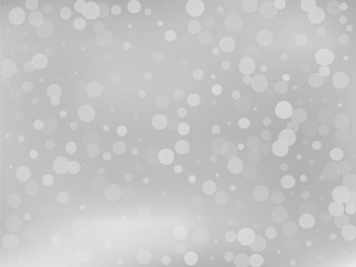 Fototapeta na wymiar Gray-white gradient background with bokeh effect. Abstract blurred pattern. Overlapping transparent bubbles Vector illustration